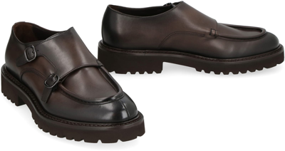 Shop Doucal's Leather Monk-strap In Brown