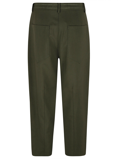 Shop Marni Concealed Trousers In Forest Green