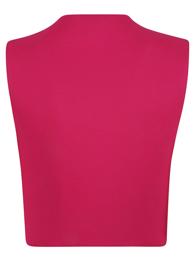 Shop Versace Fitted Classic Vest In Hot Pink