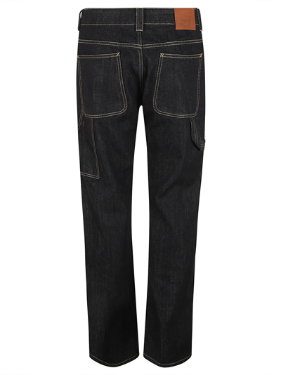 Shop Alexander Mcqueen Straight Buttoned Jeans In Indigo