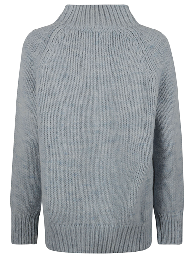 Shop Maison Margiela Ribbed Sweater In Pale Blue