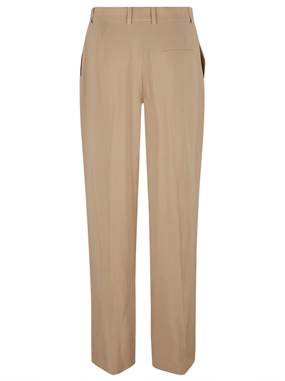 Shop Loro Piana Straight Concealed Trousers In Natural/light Camel