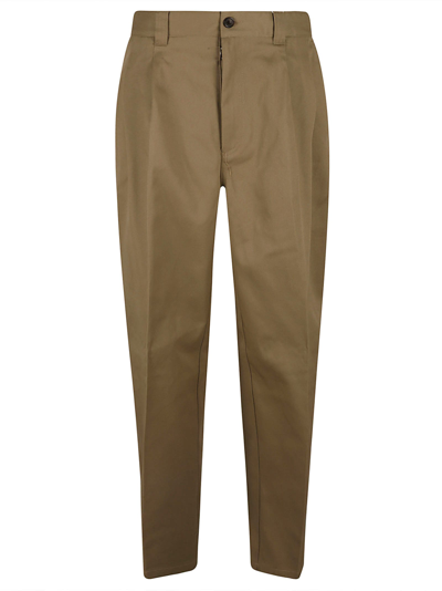 Shop Maison Margiela Buttoned Fitted Trousers In Beige