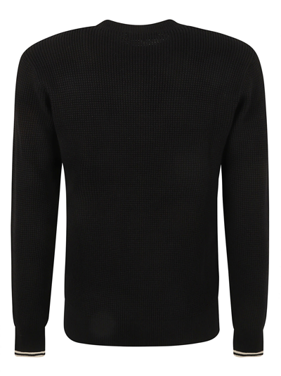 Shop Fred Perry Waffle Stitch Jumper In Black