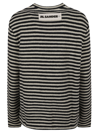 Shop Jil Sander Boiled Stripped Wool Compact Sweater In Mariniere