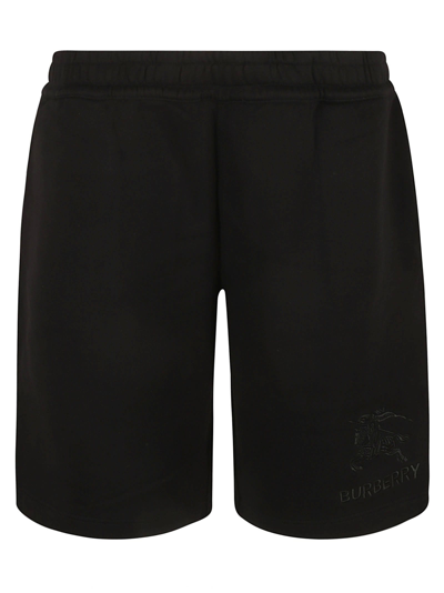 Shop Burberry Logo Ribbed Shorts In Black