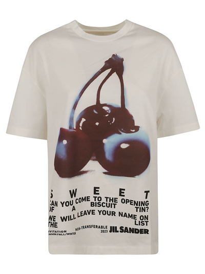 Shop Jil Sander Printed T-shirt In Night Shimmer