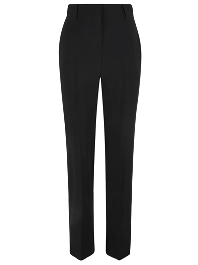 Alexander Mcqueen Tailored Black Trousers With Structured Waistband In Black