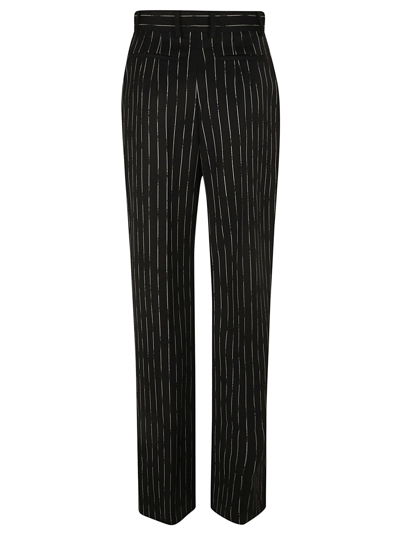 Shop Alexander Mcqueen Stripe Trousers In Black/ivory