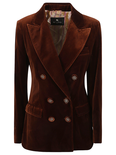 Shop Etro Double-breasted Buttoned Blazer