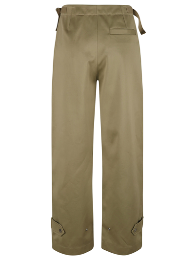 Shop Burberry Buttoned Belted Trousers In Hunter