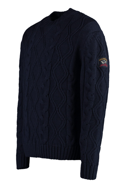 Shop Paul&amp;shark Cable Knit Sweater In Blue