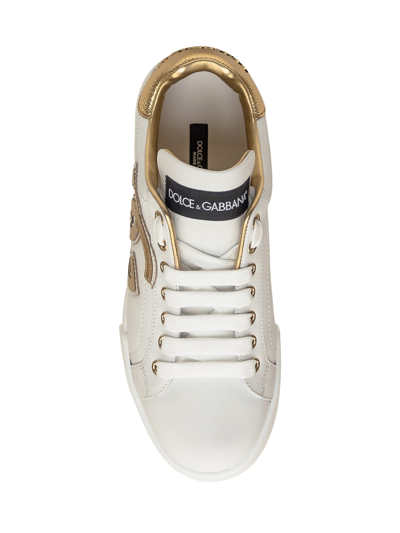 Shop Dolce & Gabbana Classic Sneaker In Bianco/oro