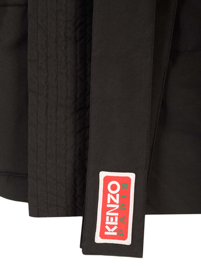 Shop Kenzo Kimono Down Jacket In Black