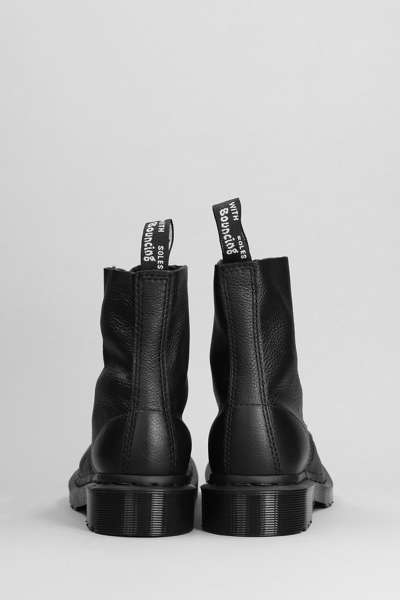 Shop Dr. Martens' 1460 Mono Combat Boots In Black Leather