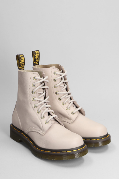 Shop Dr. Martens' 1460 Combat Boots In Taupe Leather