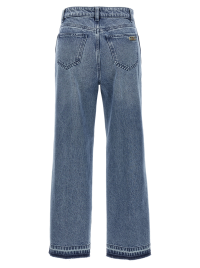 Shop Michael Kors Crop Flare Jeans In Light Blue