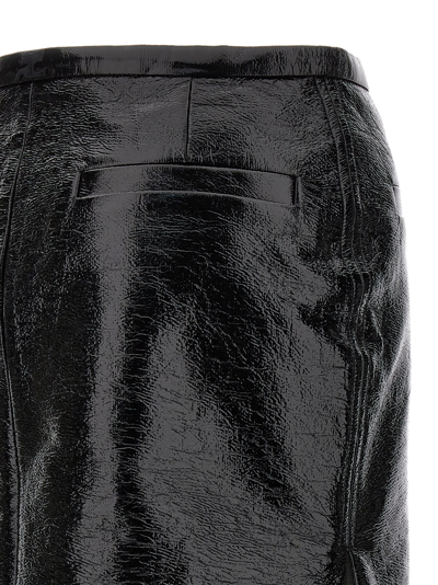 Shop Courrèges Double Slit Vinyl Skirt In Black