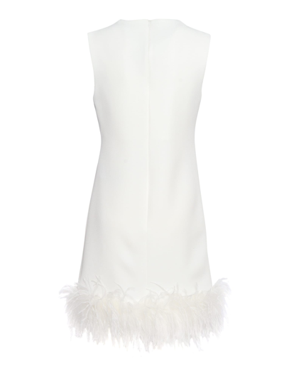 Shop P.a.r.o.s.h Dress With Feathers In White