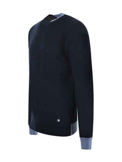 Shop Manuel Ritz Sweater In Blu Scuro