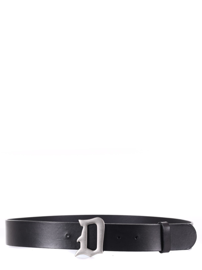 Shop Dondup Leather Belt In Nero
