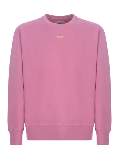 Shop Autry Sweatshirt  In Cotton In Rosa Shocking