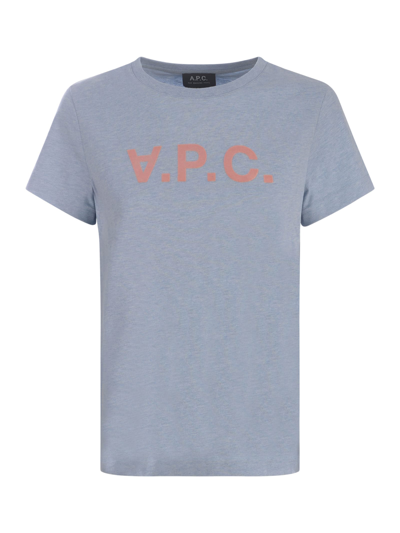 Shop Apc T-shirt A.p.c. In Cotton In Celeste