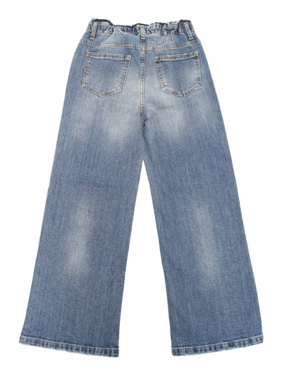 Shop Golden Goose Wide Jeans In Blue