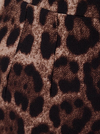 Dolce & Gabbana Leopard Jacquard Chenille Pencil Skirt In Natural Print