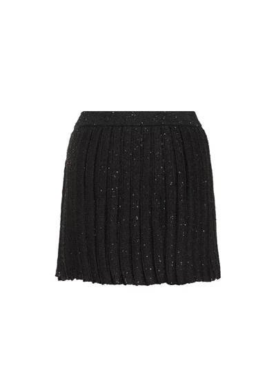 Shop Self-portrait Skirt In Black