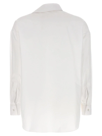 Shop Alexander Mcqueen Draped Detail Shirt Shirt, Blouse White