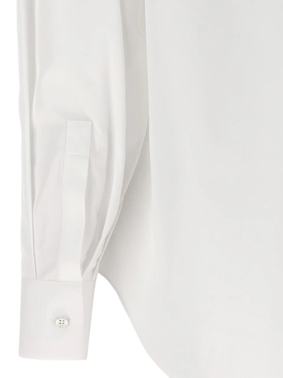 Shop Alexander Mcqueen Draped Detail Shirt Shirt, Blouse White