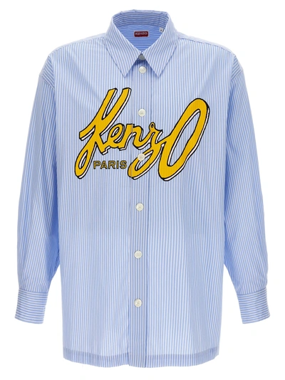 Shop Kenzo Archive Logo Shirt, Blouse Light Blue