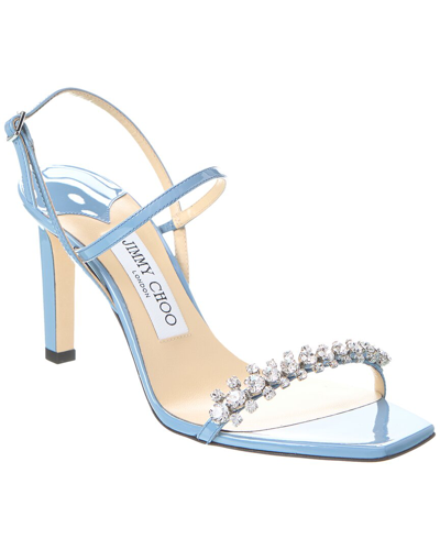 Shop Jimmy Choo Meira 85 Patent Sandal In Blue