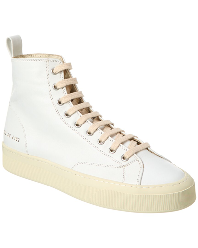Shop Common Projects Tournament Leather High-top Sneaker In White