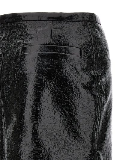 Shop Courrèges Double Slit Vinyl Skirts Black