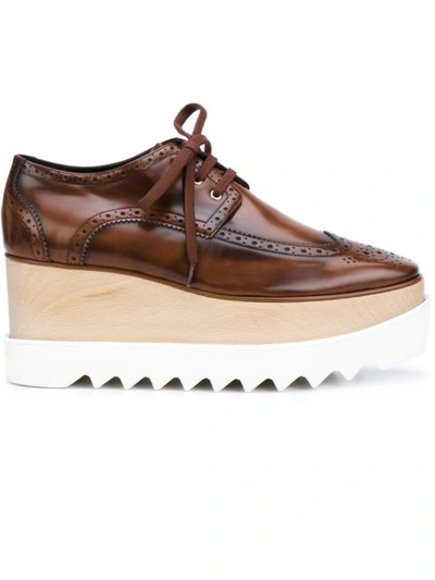 Shop Stella Mccartney Brown Elyse 80 Platform Brogues