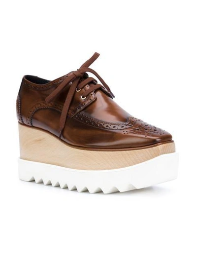 Shop Stella Mccartney Brown Elyse 80 Platform Brogues