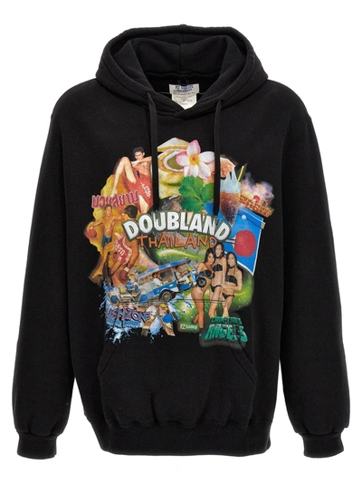 Shop Doublet Printed Hoodie Sweatshirt In Multicolor