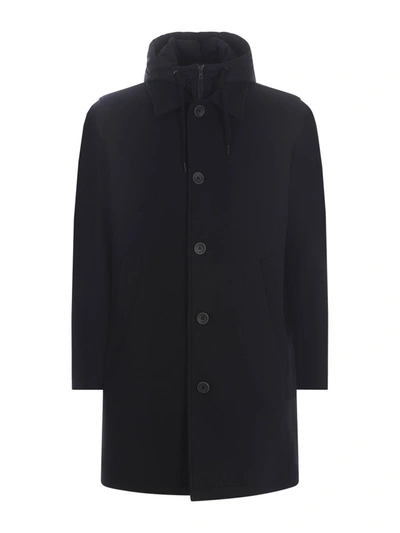 Herno Coat  In Wool In Blue