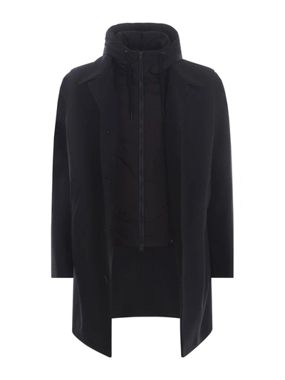Herno Coat  In Wool In Blue