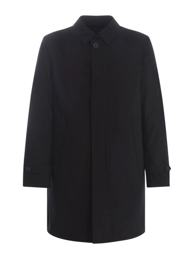 Shop Herno Long Jacket In Black