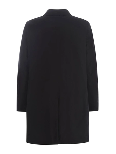 Shop Herno Long Jacket In Black