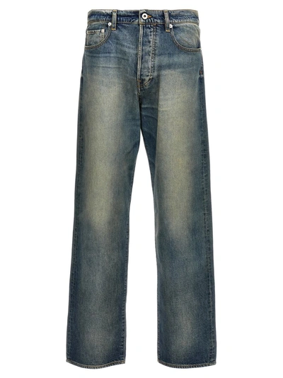 Shop Kenzo 'stone Bleach Asagao Straight' Jeans In Gray