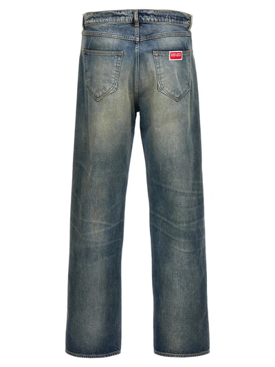 Shop Kenzo 'stone Bleach Asagao Straight' Jeans In Gray