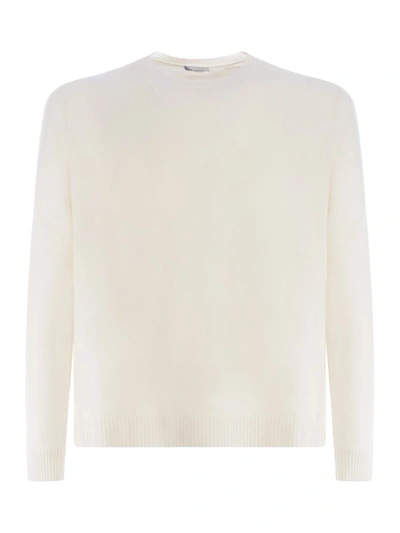 Shop Malo Sweater In Bianco Latte