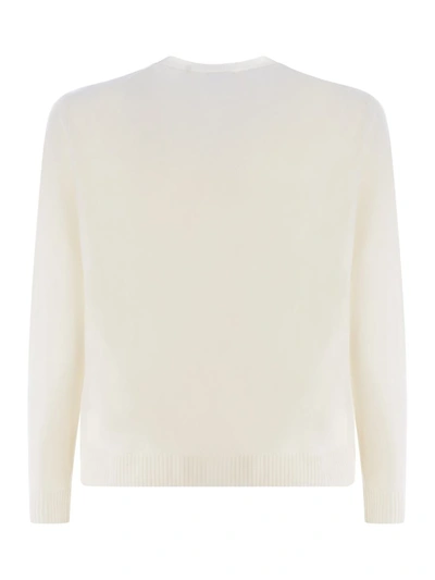 Shop Malo Sweater In Bianco Latte