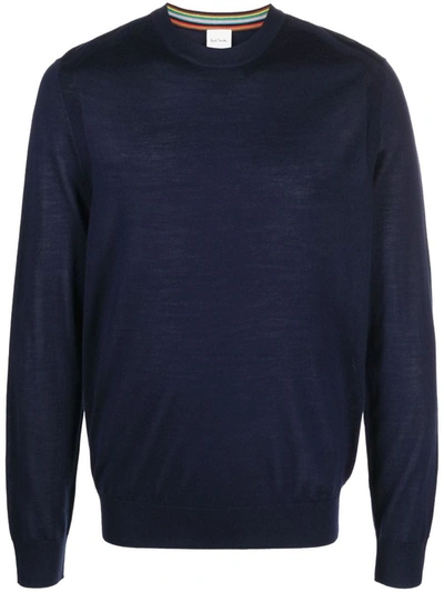 Shop Paul Smith Fine-knit Sweatshirt In Very Dark Navy