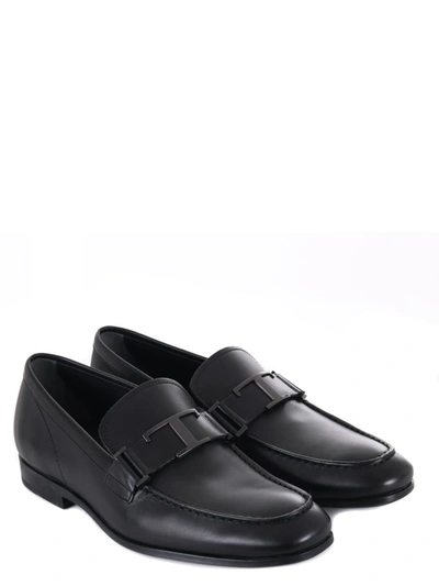 Tod's Round Toe Slip-on Loafers In Black