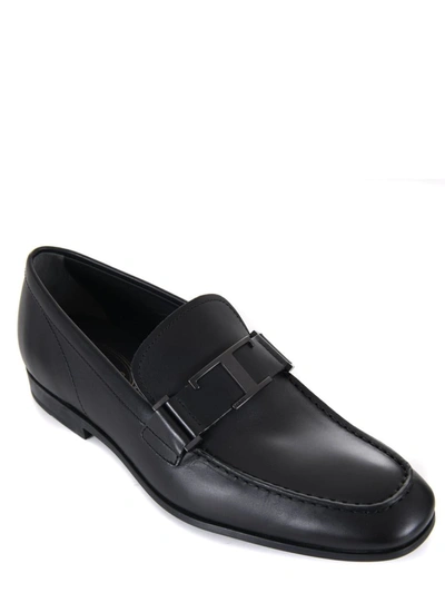 Tod's Round Toe Slip-on Loafers In Black
